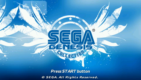 Sega Genesis Collection title screen for PSP